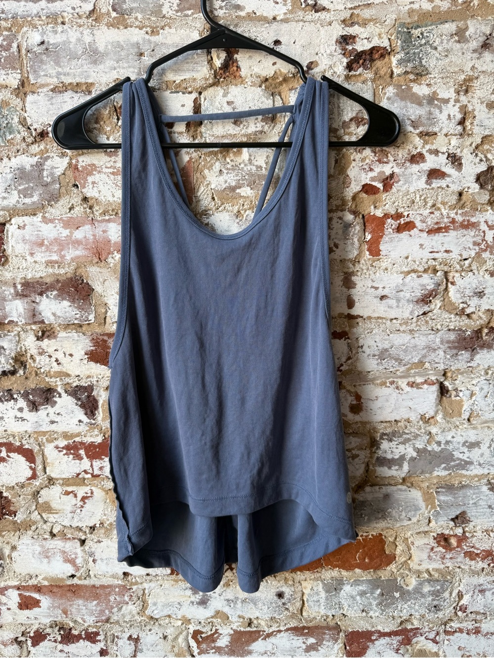 Zella Slate Blue Layered Scoop-Neck Tank